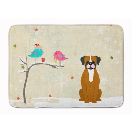 Carolines Treasures Christmas Presents Flashy Fawn Boxer Machine Washable Memory Foam Mat BB2588RUG
